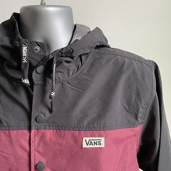 VANS SKATEBOARDING OFF THE STACK HOODED RAIN JACKET BUTTON UP MEN'S SIZE MEDIUM - Picture 3 of 9